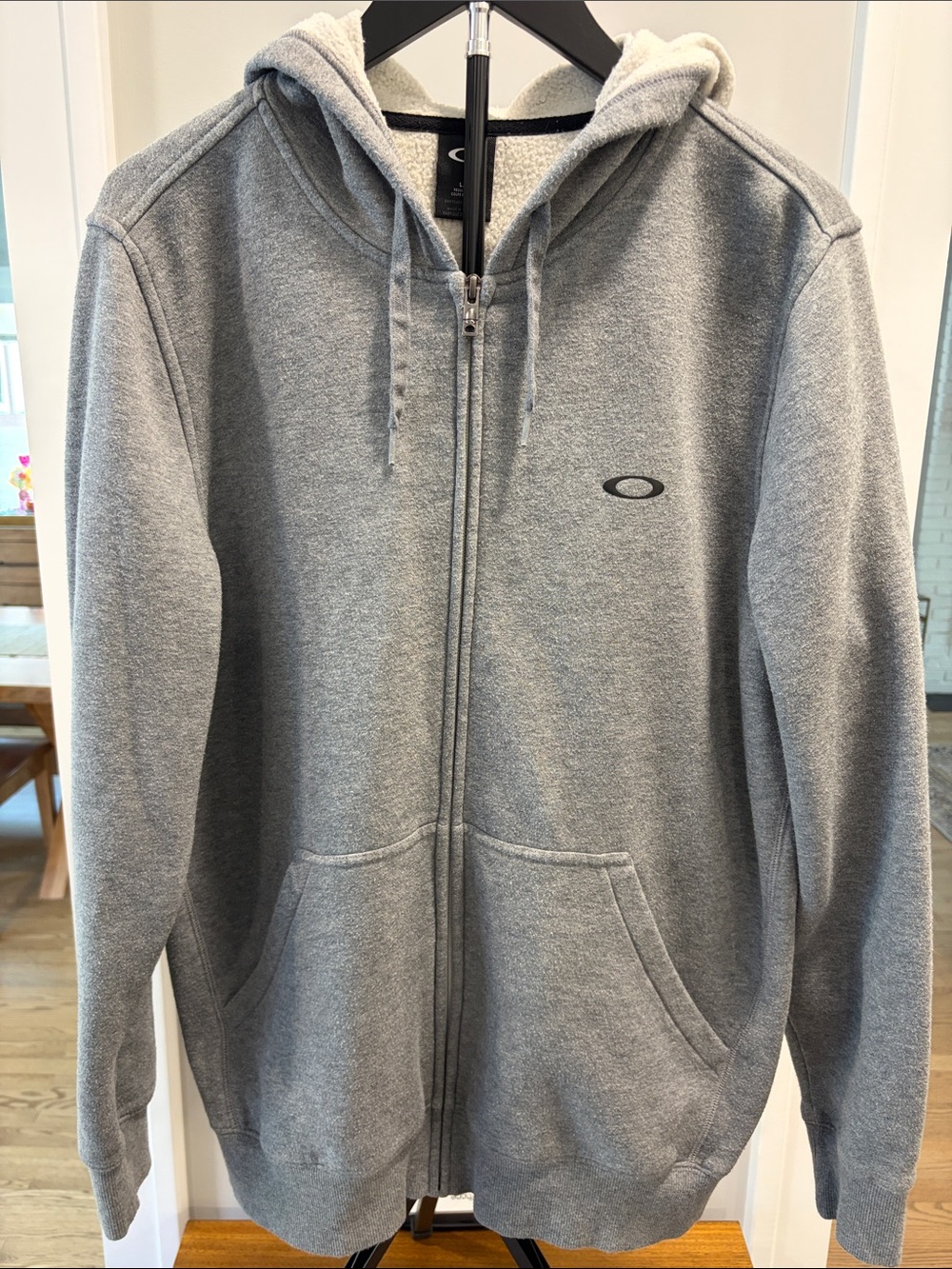 Oakley Men's Light Gray Full-Zip Hooded Sweatshirt